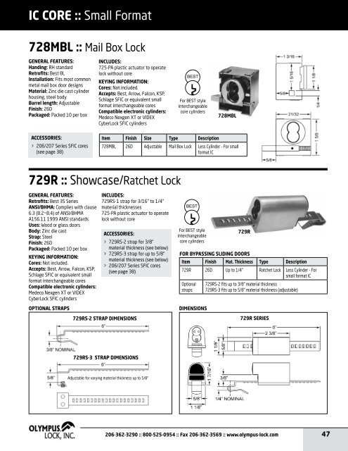 PRODUCT CATALOG - Olympus Lock