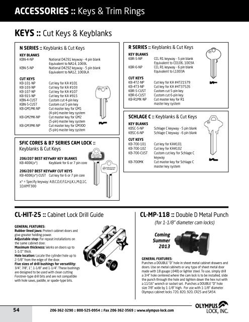 PRODUCT CATALOG - Olympus Lock