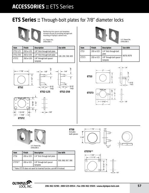 PRODUCT CATALOG - Olympus Lock