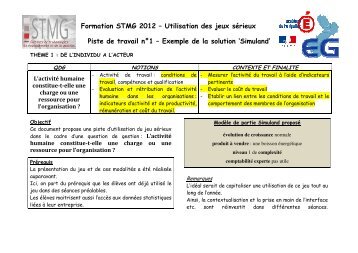 Formation STMG 2012 Piste de travail ation STMG 2012 – Utilisation ...