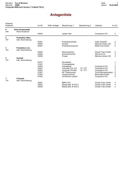 Liste - Mesonic