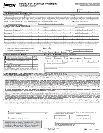 IBO Registration Agreement - US English LA1037Y - Amway