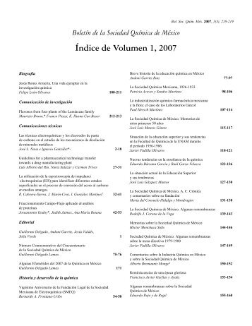 7-Indice volumen 1-2007.pdf - BoletÃ­n de la Sociedad QuÃ­mica de ...