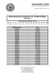 Notenverteilung Constitutional Law: The Bill of Rights (SS 2013)