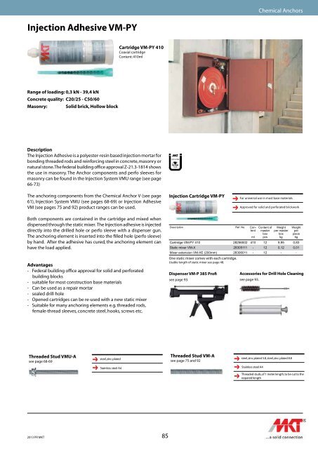 Vm Injection Technique Injection Adhesive VM-PY