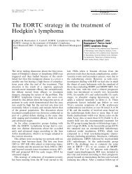 The EORTC strategy in the treatment of Hodgkin's lymphoma