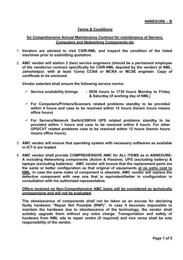 Annexure B - National Metallurgical Laboratory