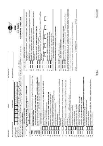 Inspektions Checkliste ROVER MINI - Allbrit.de