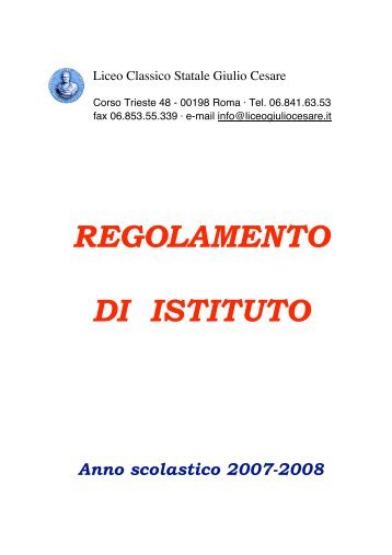 Regolamento d'Istituto - Liceo Giulio Cesare