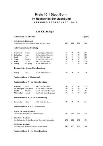 KM 2010 1.41 KK Auflage - Bezirk 10 Bonn