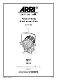 Kurzanleitung Short Instructions - Arri