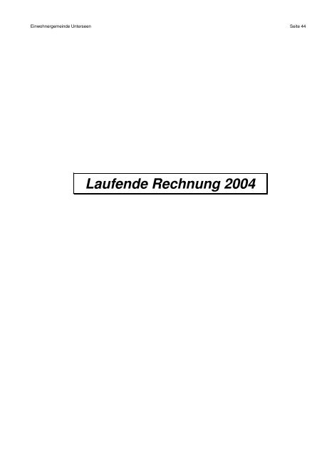 Jahresrechnung 2004 - Unterseen