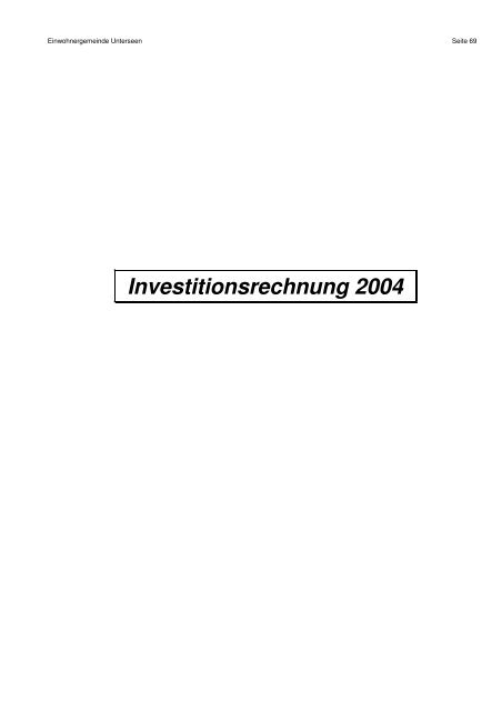 Jahresrechnung 2004 - Unterseen