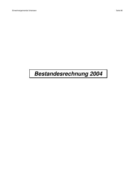 Jahresrechnung 2004 - Unterseen