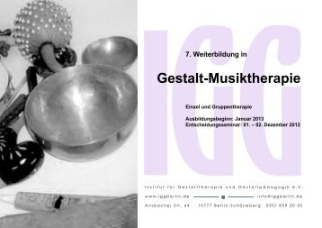 Inhalte der Weiterbildung in Gestalt-Musiktherapie (1) - IGG Berlin