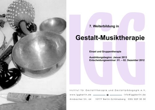 Inhalte Der Weiterbildung In Gestalt Musiktherapie 1 Igg Berlin