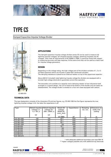 TYPE CS - Haefely Test AG