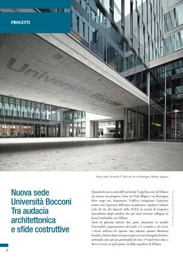 Nuova sede UniversitÃ  Bocconi Tra audacia architettonica e sfide ...