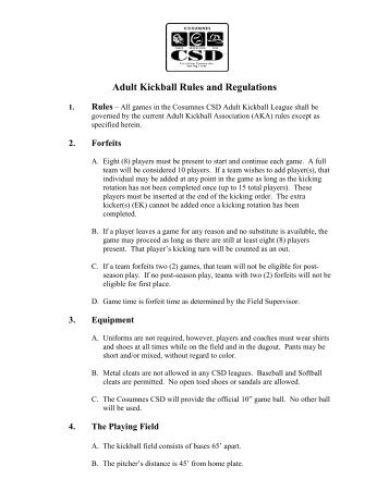 Adult Kickball Rules and Regulations