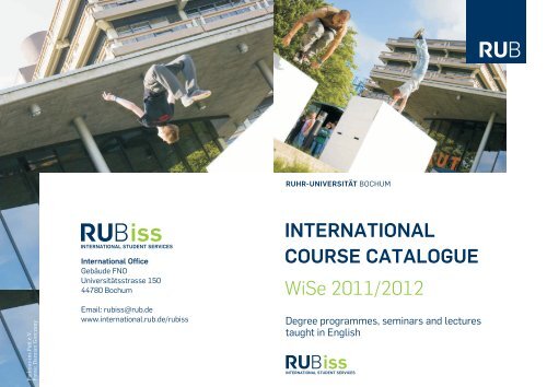 Int. Course Cat. WiSe 11 12 International Ruhr Universit t Bochum