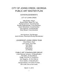 City of Johns Creek Public Art Master Plan