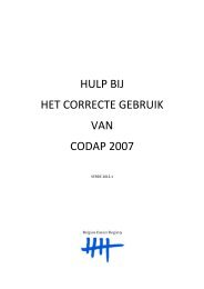 Hulp bij het correcte gebruik van CODAP 2007