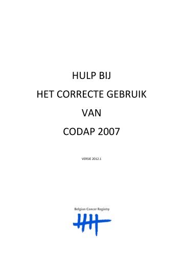 Hulp bij het correcte gebruik van CODAP 2007