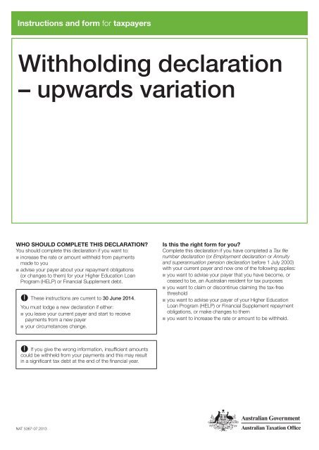 Instructions - Australian Taxation Office