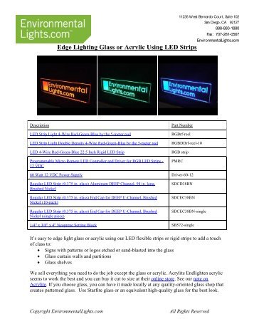 Edge Lighting Glass or Acrylic Using LED Strips - LED Lighting