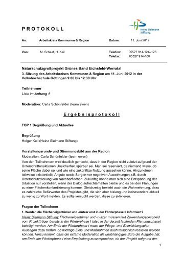 Protokoll (PDF - Das Naturschutzgroßprojekt Grünes Band Eichsfeld ...