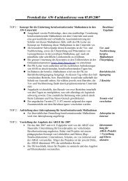 Protokoll der AW-Fachkonferenz vom 05.09.2007