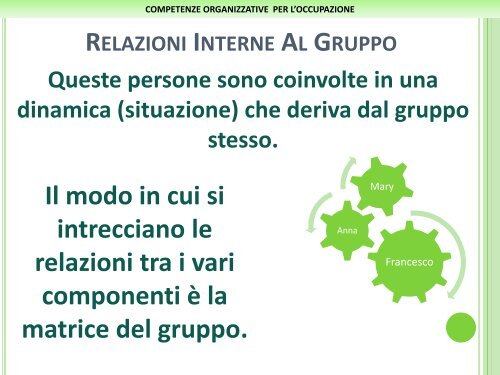 competenze organizzative per l'occupazione - Fidia - Formazione e ...