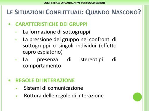 competenze organizzative per l'occupazione - Fidia - Formazione e ...