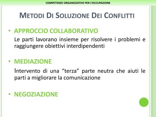 competenze organizzative per l'occupazione - Fidia - Formazione e ...