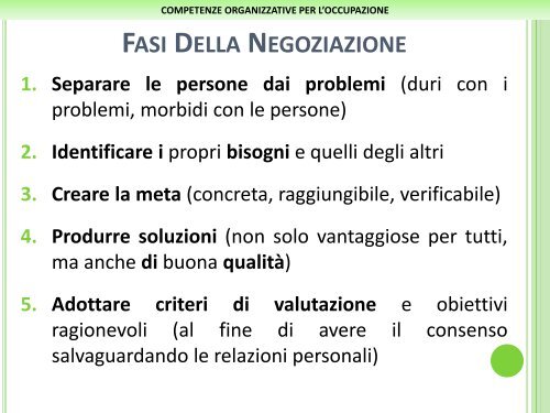 competenze organizzative per l'occupazione - Fidia - Formazione e ...