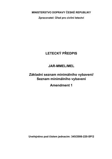 LETECKÝ PŘEDPIS JAR-MMEL/MEL Základní seznam minimálního ...