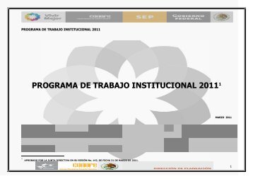 Programa de Trabajo Institucional 2011 - conafe.edu.mx