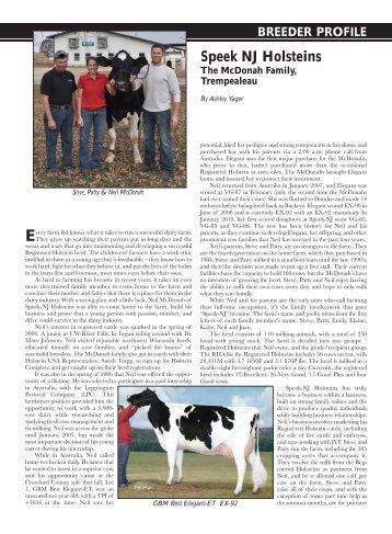 Speek NJ Holsteins - Wisconsin Holstein Association