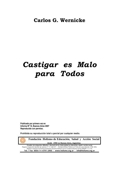 Carlos G Wernicke Castigar Es Malo Para Todos