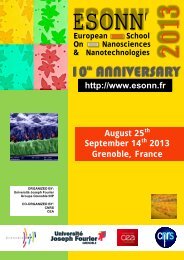 european school on nanosciences - nanotechnologies - esonn