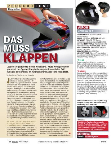 Klapphelme im Test - Flat 6 Forum