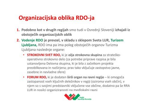 Predstavitev RDO Osrednja Slovenija