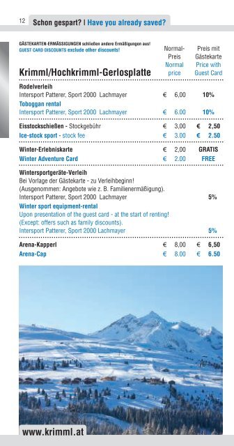 Krimml INFO Winter 2013-14.cdr - Zillertal Arena