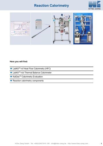 02 - Reaction Calorimetry - HiTec Zang GmbH