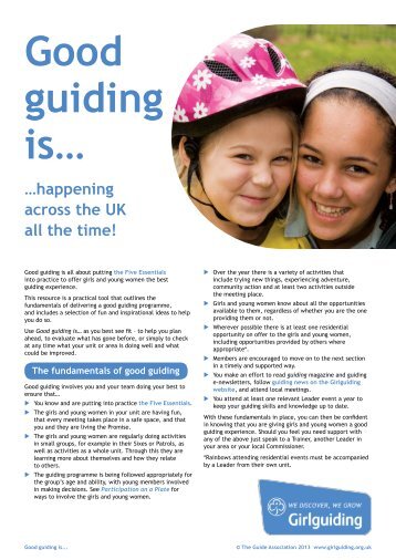 Good guiding isâ¦ - Girlguiding UK