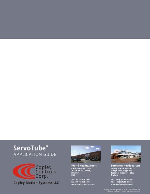 Servotube application examples