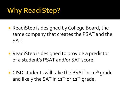 College Readiness and the ReadiStep Assessment