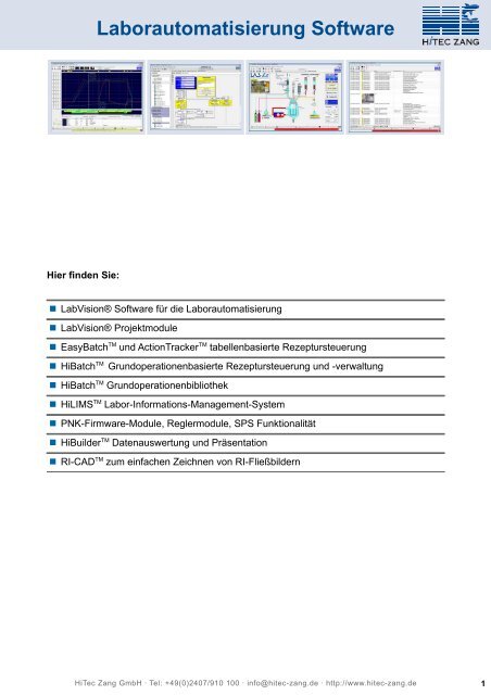 05 Laborautomatisierung Software - HiTec Zang GmbH