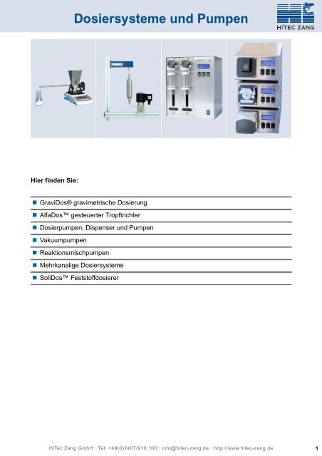 09 Dosiersysteme und Pumpen - HiTec Zang GmbH