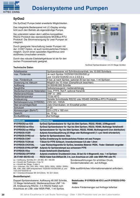 09 Dosiersysteme und Pumpen - HiTec Zang GmbH